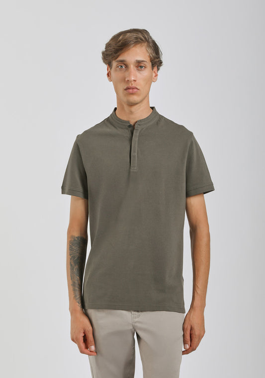 Polo coreana 100% cotone|Colore:Verde bosco