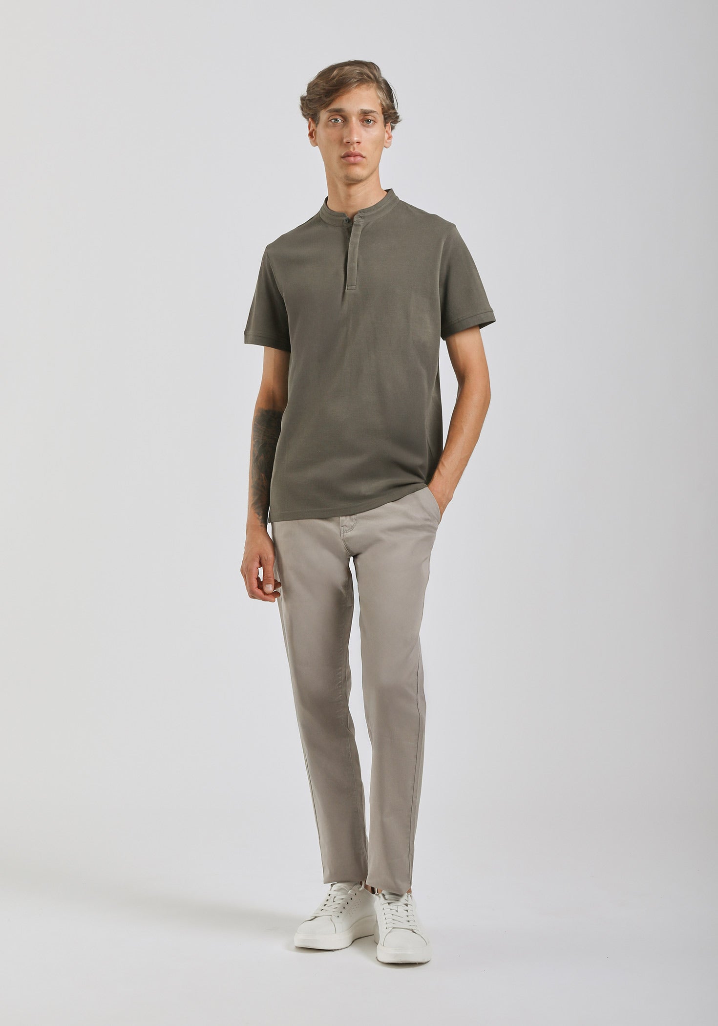 Polo coreana 100% cotone|Colore:Verde bosco