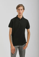 Polo con zip 100% cotone|Colore:Nero