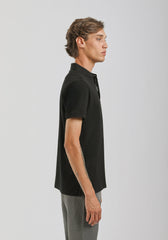 Polo con zip 100% cotone|Colore:Nero