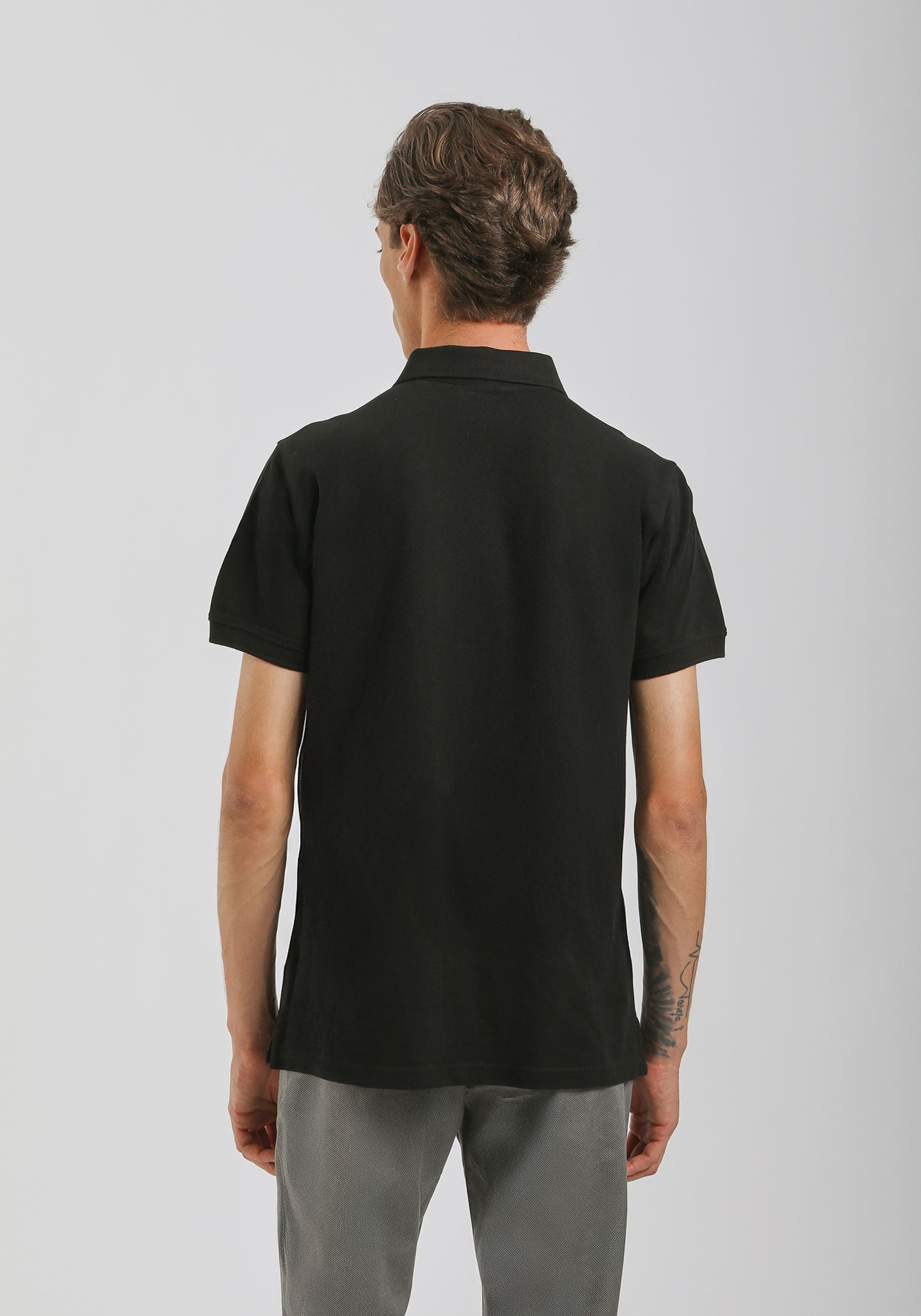 Polo con zip 100% cotone|Colore:Nero