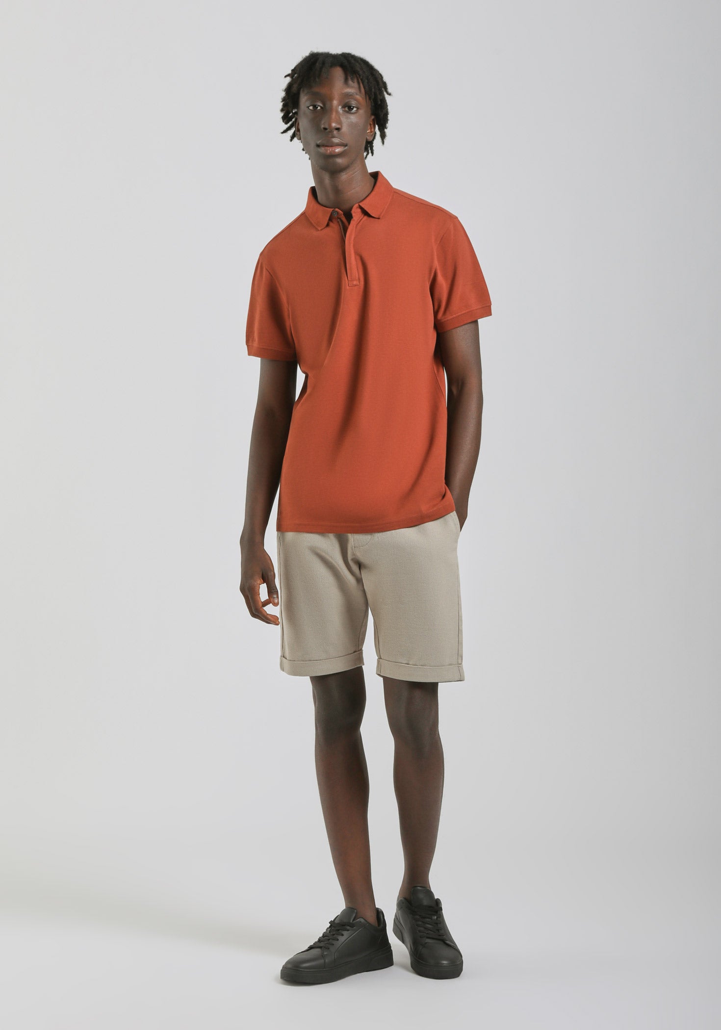 Polo con zip 100% cotone|Colore:Rame