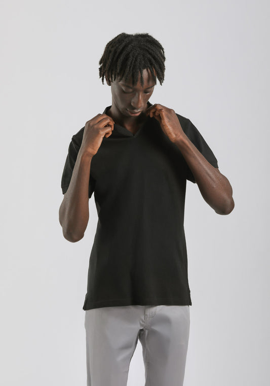 Polo coreana 100% cotone|Colore:Nero