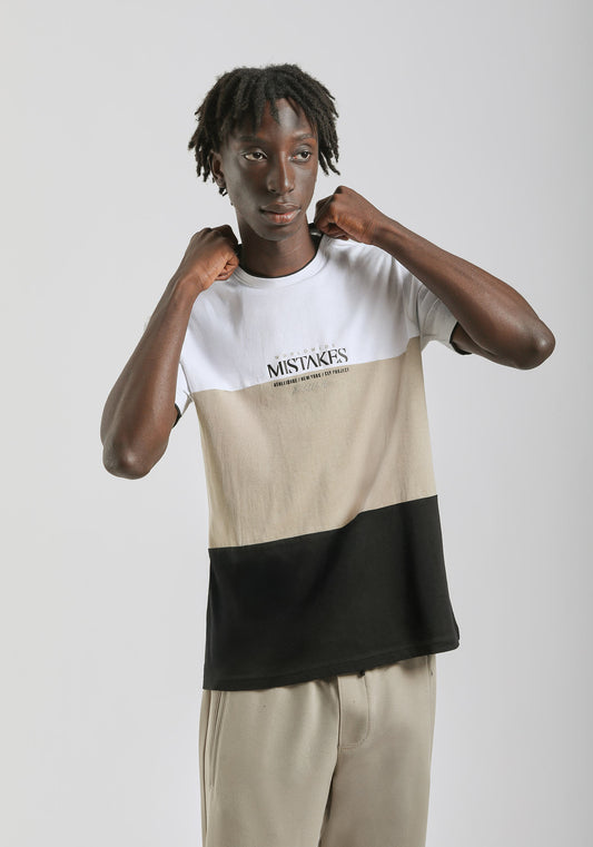 T-shirt colorblock|Colore:Beige