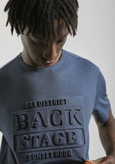 T-shirt con stampa a rilievo|Colore:Jeans
