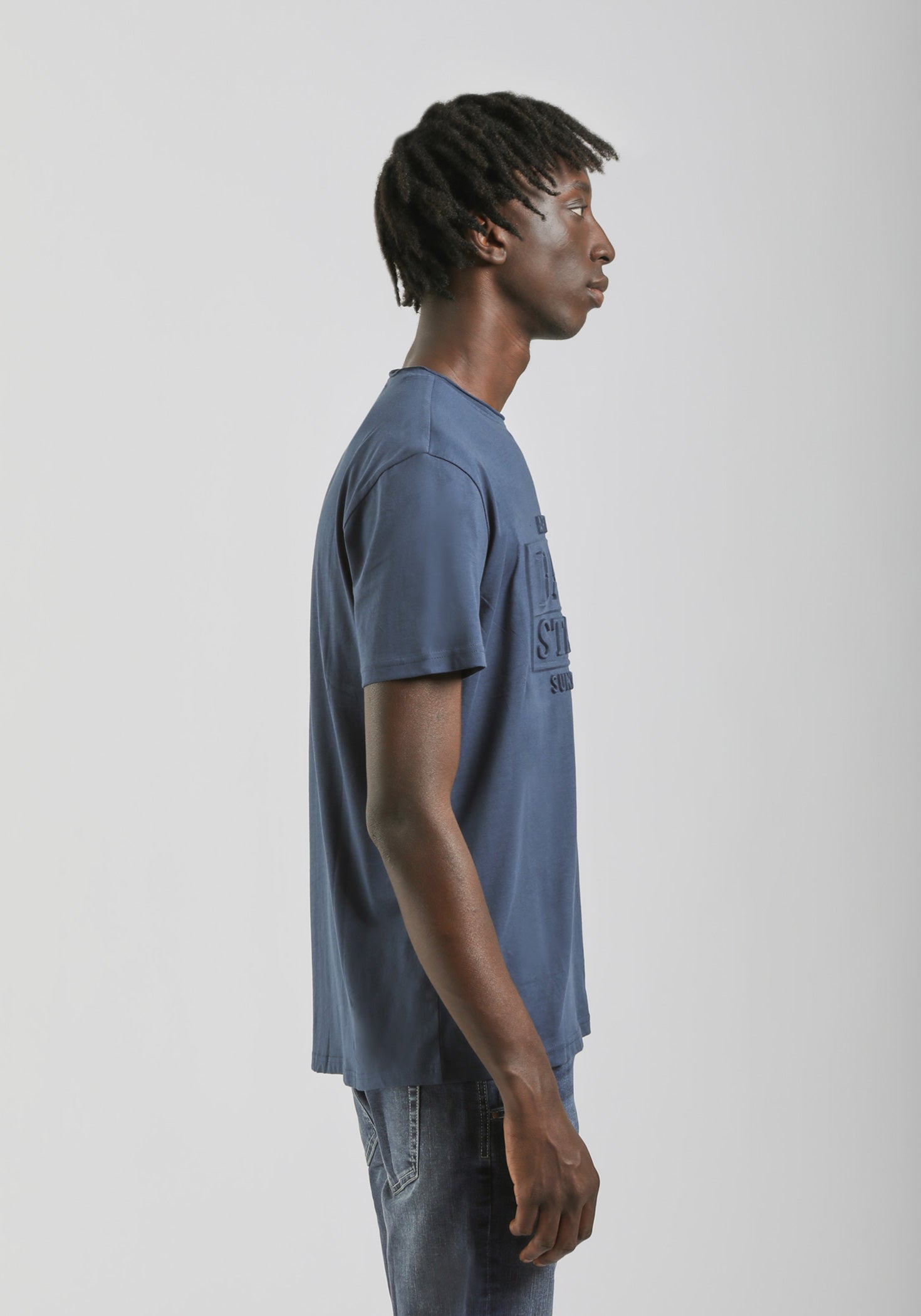 T-shirt con stampa a rilievo|Colore:Jeans
