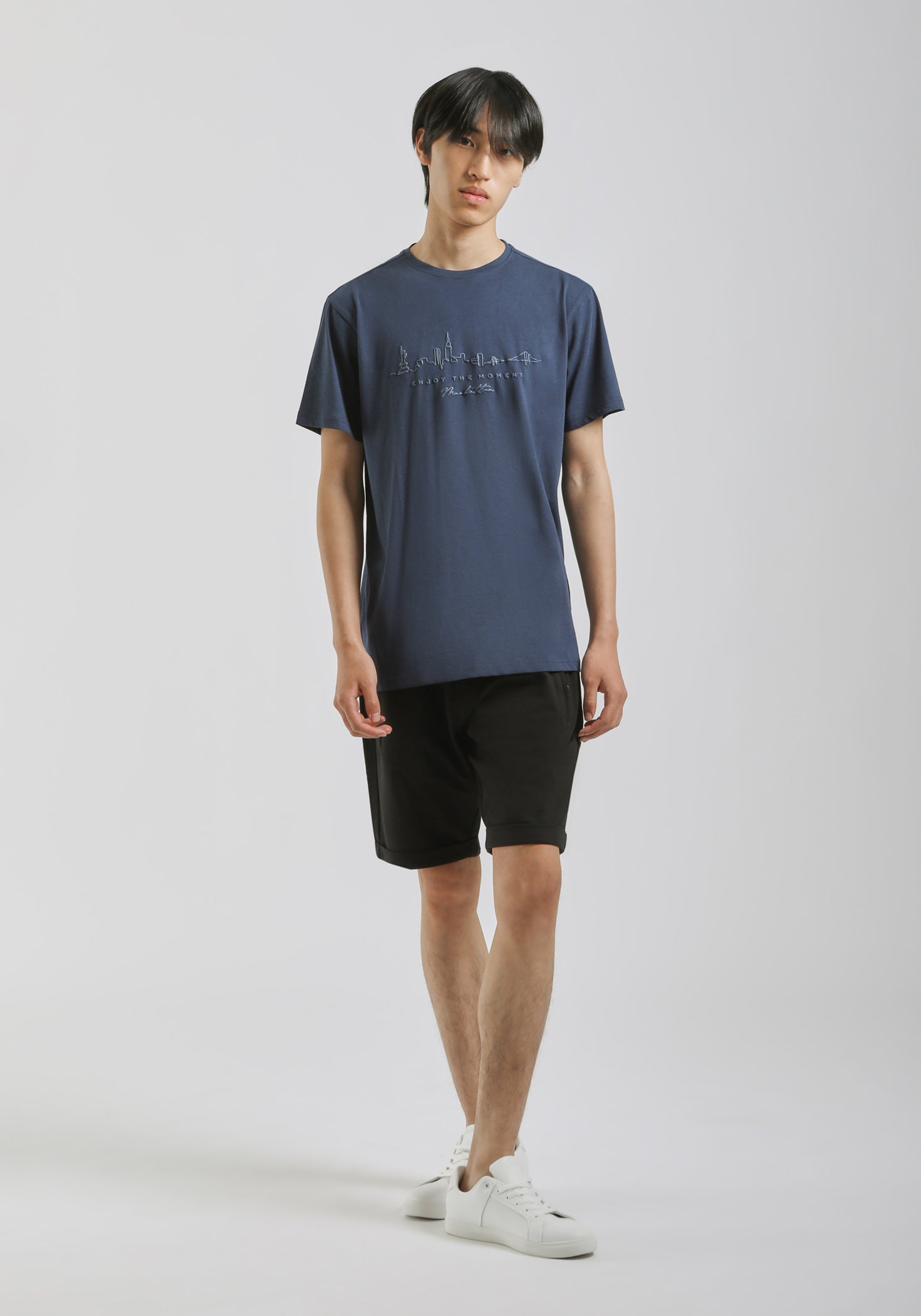 T-shirt con stampa|Colore:Jeans