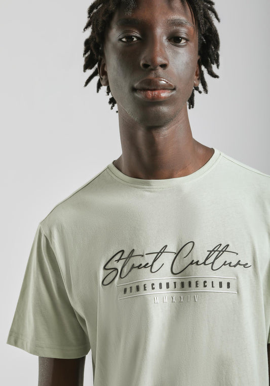 T-shirt 100% cotone con stampa|Colore:Verde
