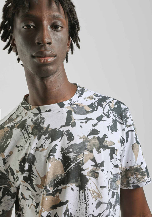 T-shirt fantasia 100% cotone|Colore:Bianco