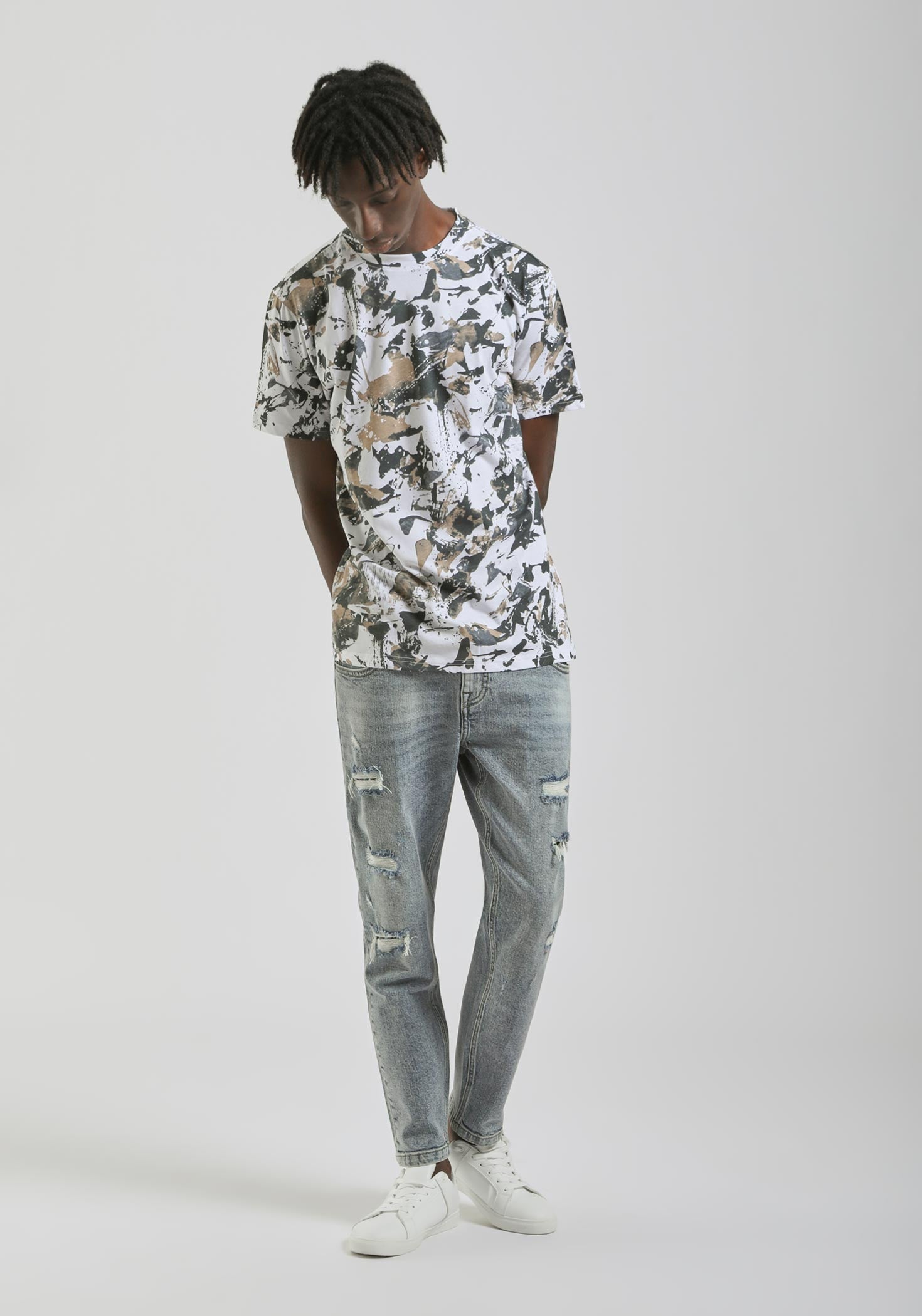T-shirt fantasia 100% cotone|Colore:Bianco