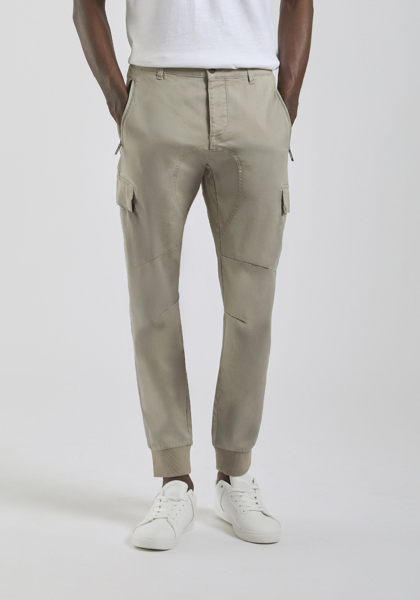 Pantaloni cargo con elastici alle caviglie|Colore:Safari