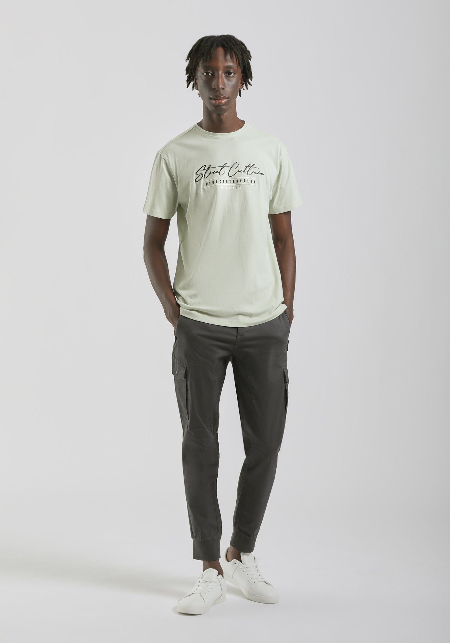 Pantalone cargo in cotone|Colore:Grigio scuro