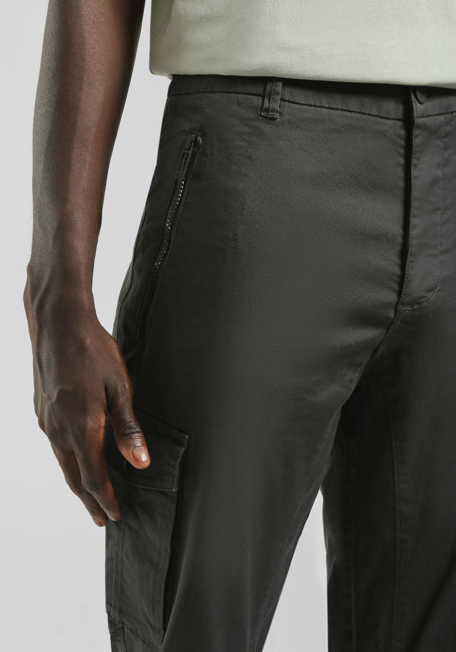 Pantalone cargo in cotone|Colore:Grigio scuro