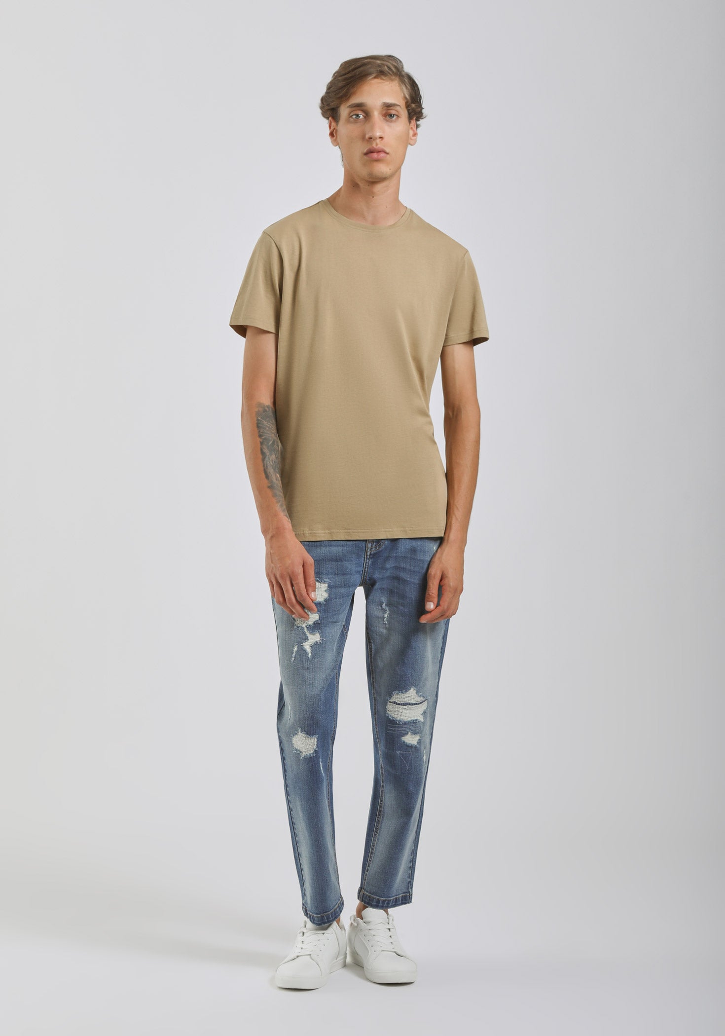 T-shirt basic 100% cotone|Colore:Beige