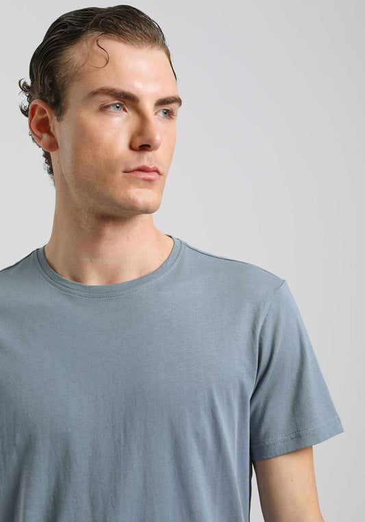 T-shirt basic 100% cotone|Colore:Ciano