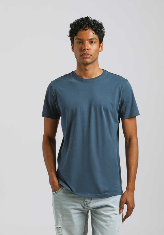 T-shirt basic 100% cotone|Colore:Jeans