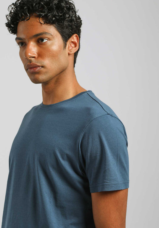 T-shirt basic 100% cotone|Colore:Jeans