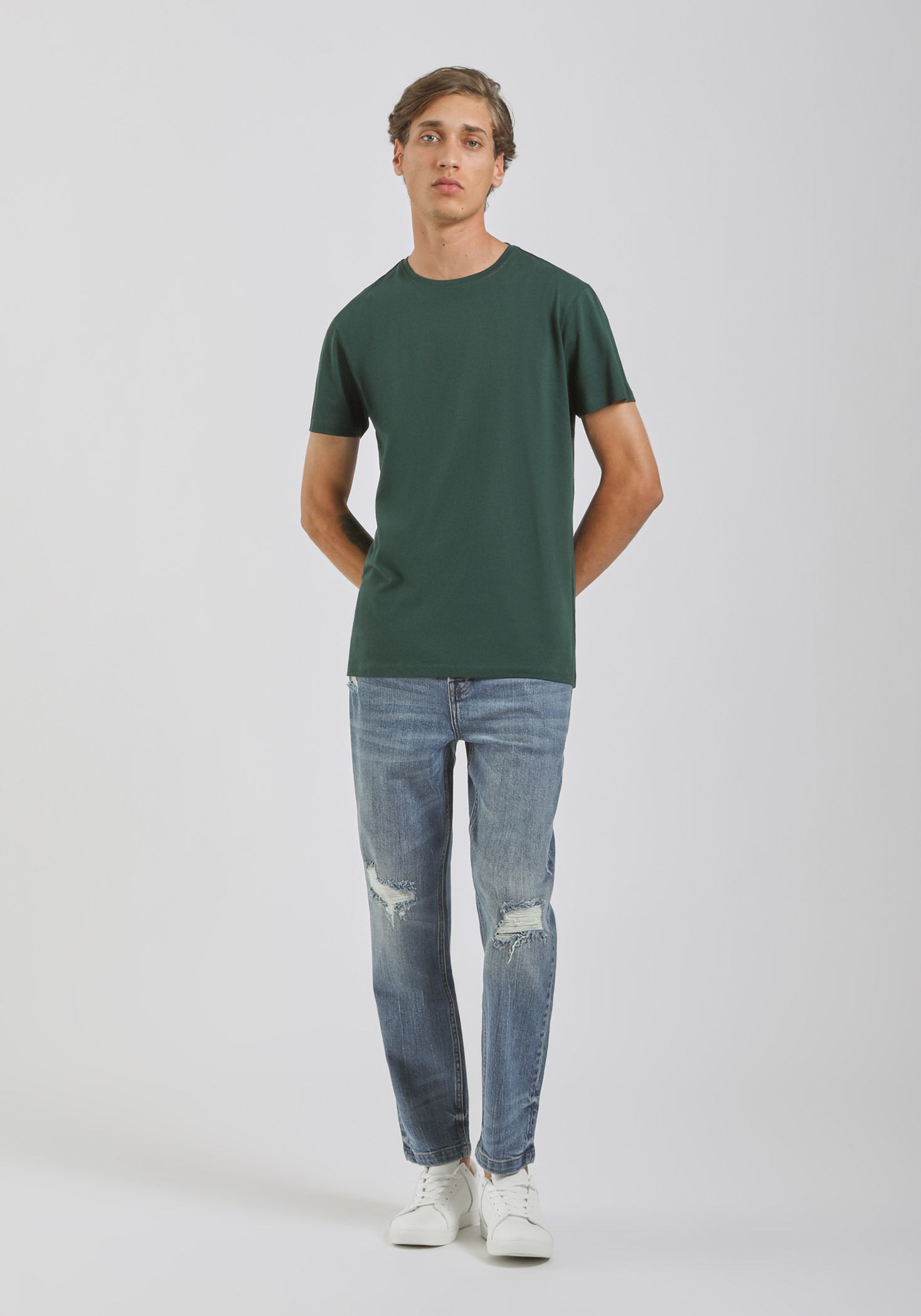 T-shirt basic 100% cotone|Colore:Petrolio