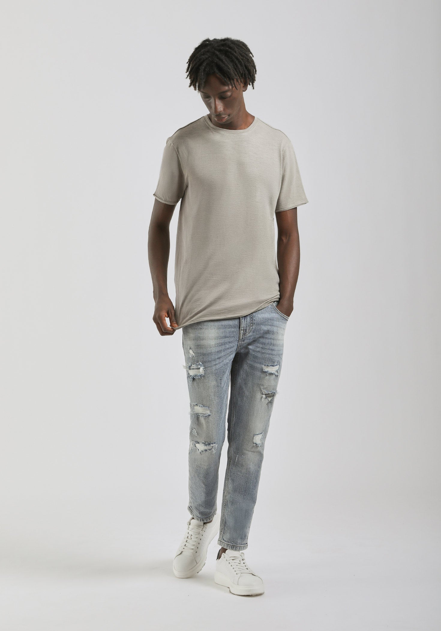 T-shirt basic 100% cotone|Colore:Grigio medio