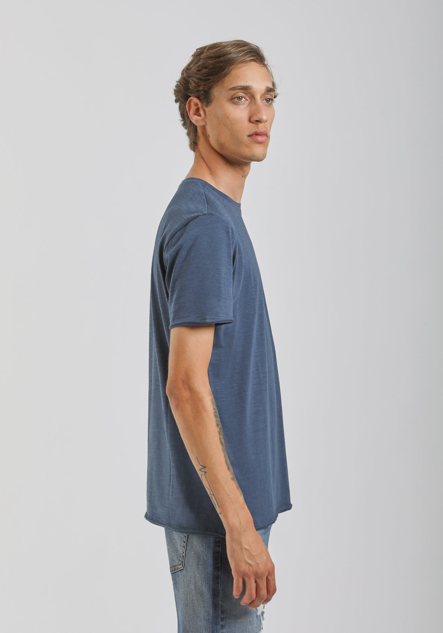 T-shirt basic 100% cotone|Colore:Jeans