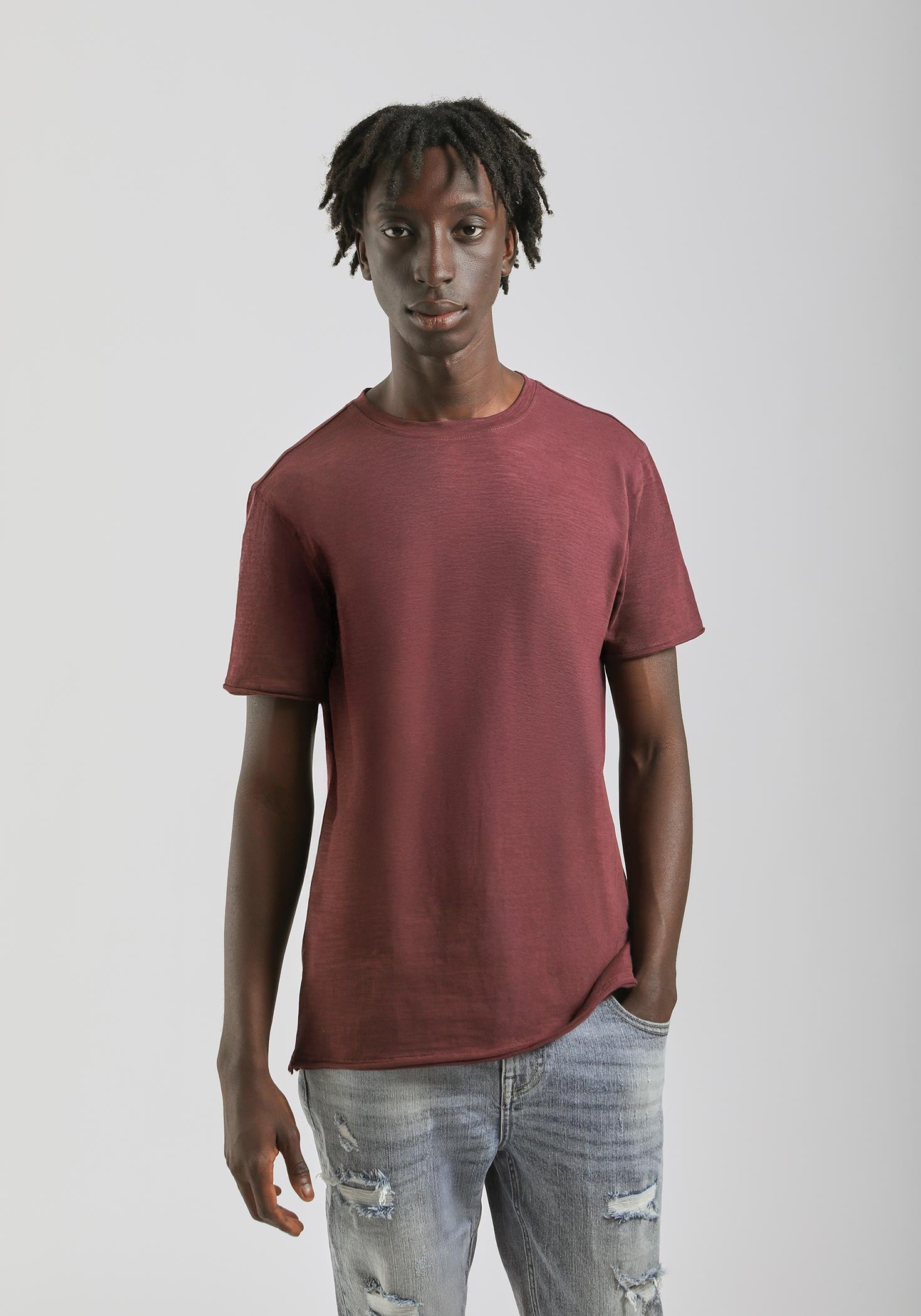 T-shirt basic 100% cotone|Colore:Rubino