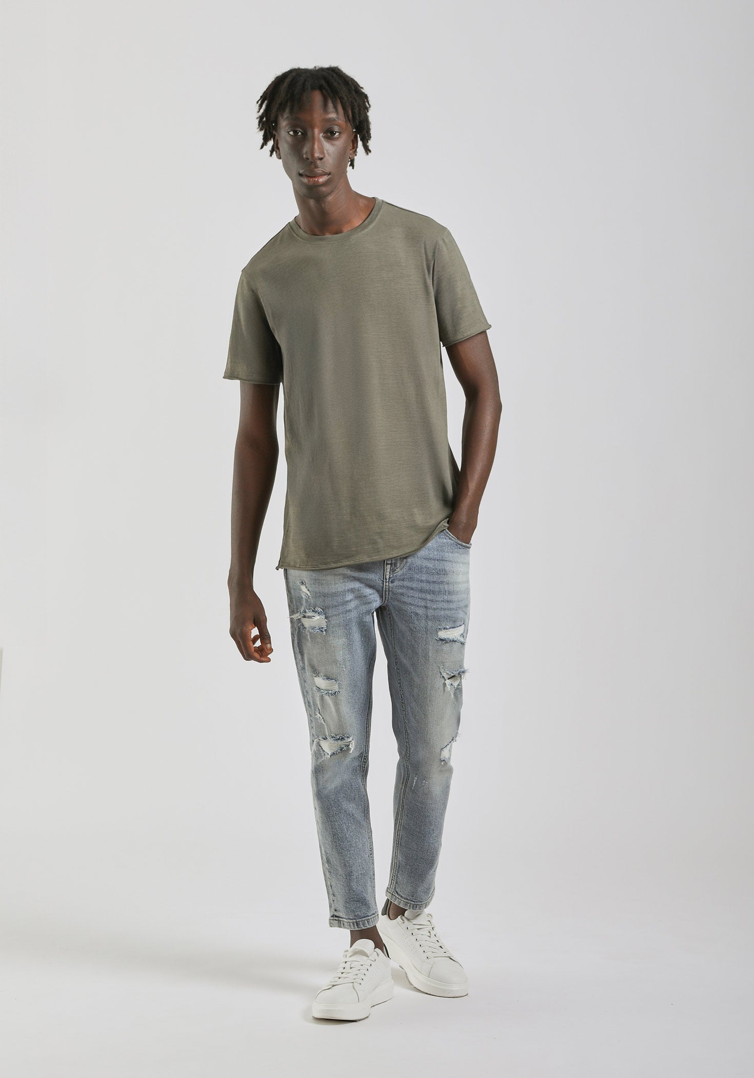 T-shirt basic 100% cotone|Colore:Salvia