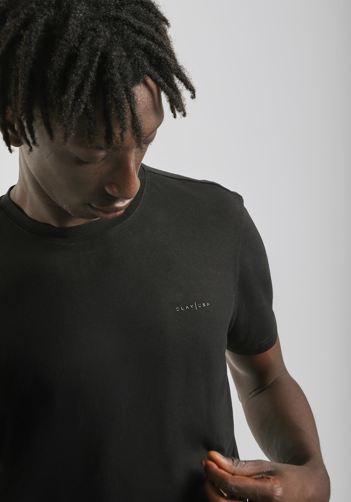 T-shirt elastica con stampa|Colore:Nero