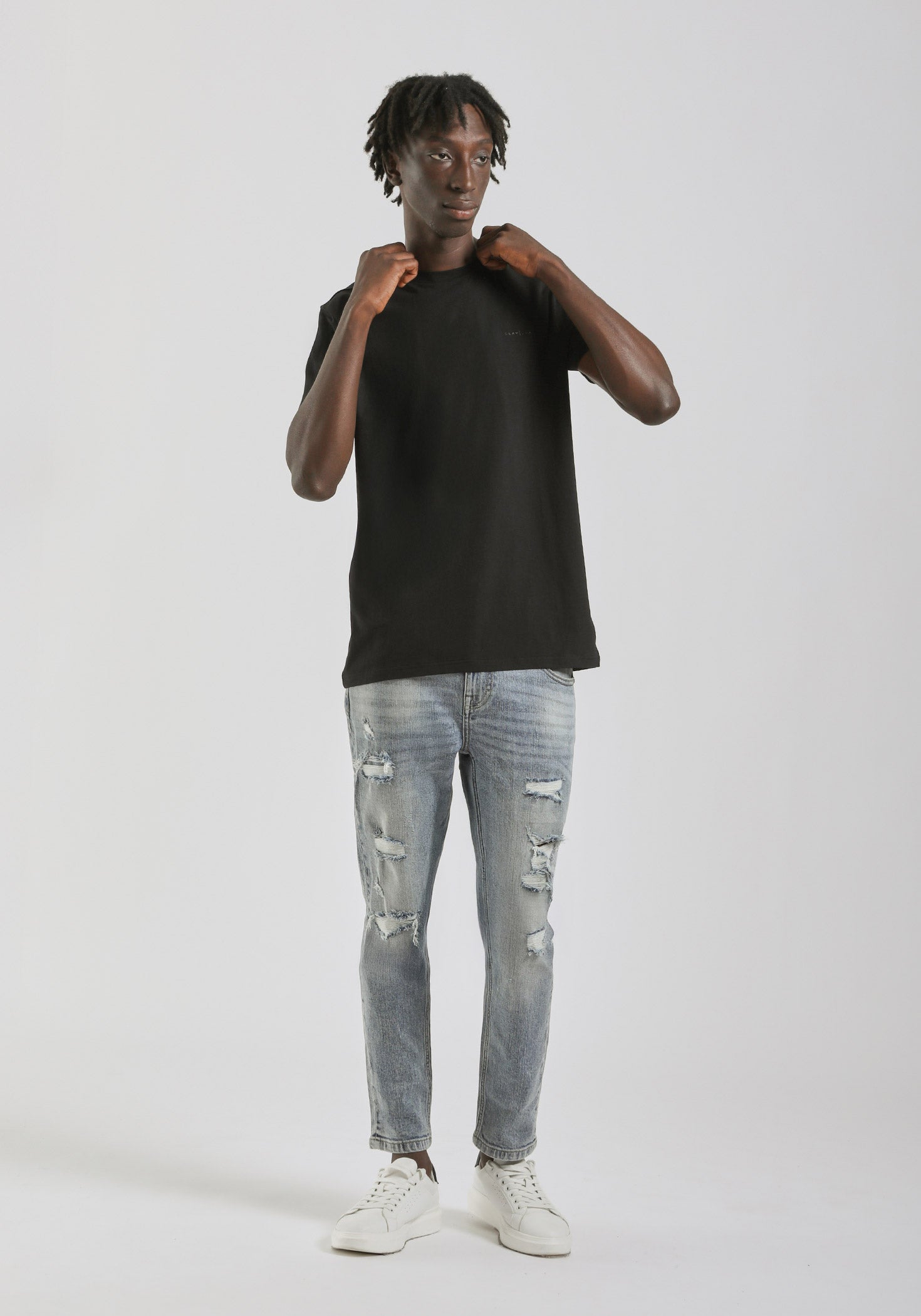 T-shirt elastica con stampa|Colore:Nero