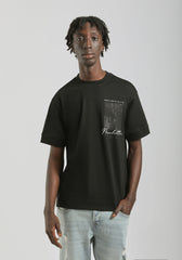 T-shirt over con stampa|Colore:Nero