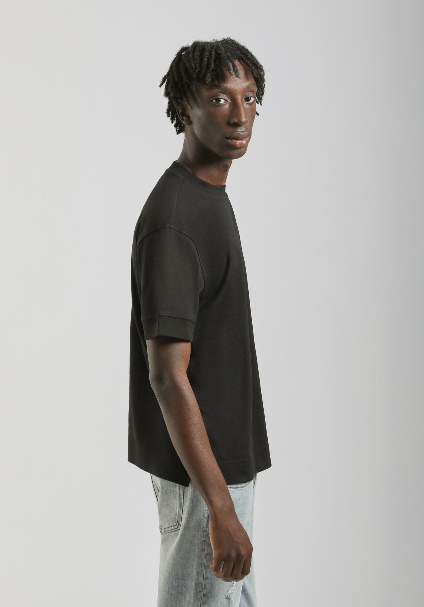 T-shirt over con stampa|Colore:Nero