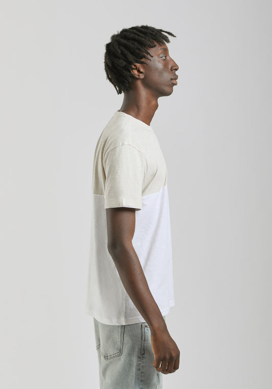 T-shirt colorblock|Colore:Ecrù