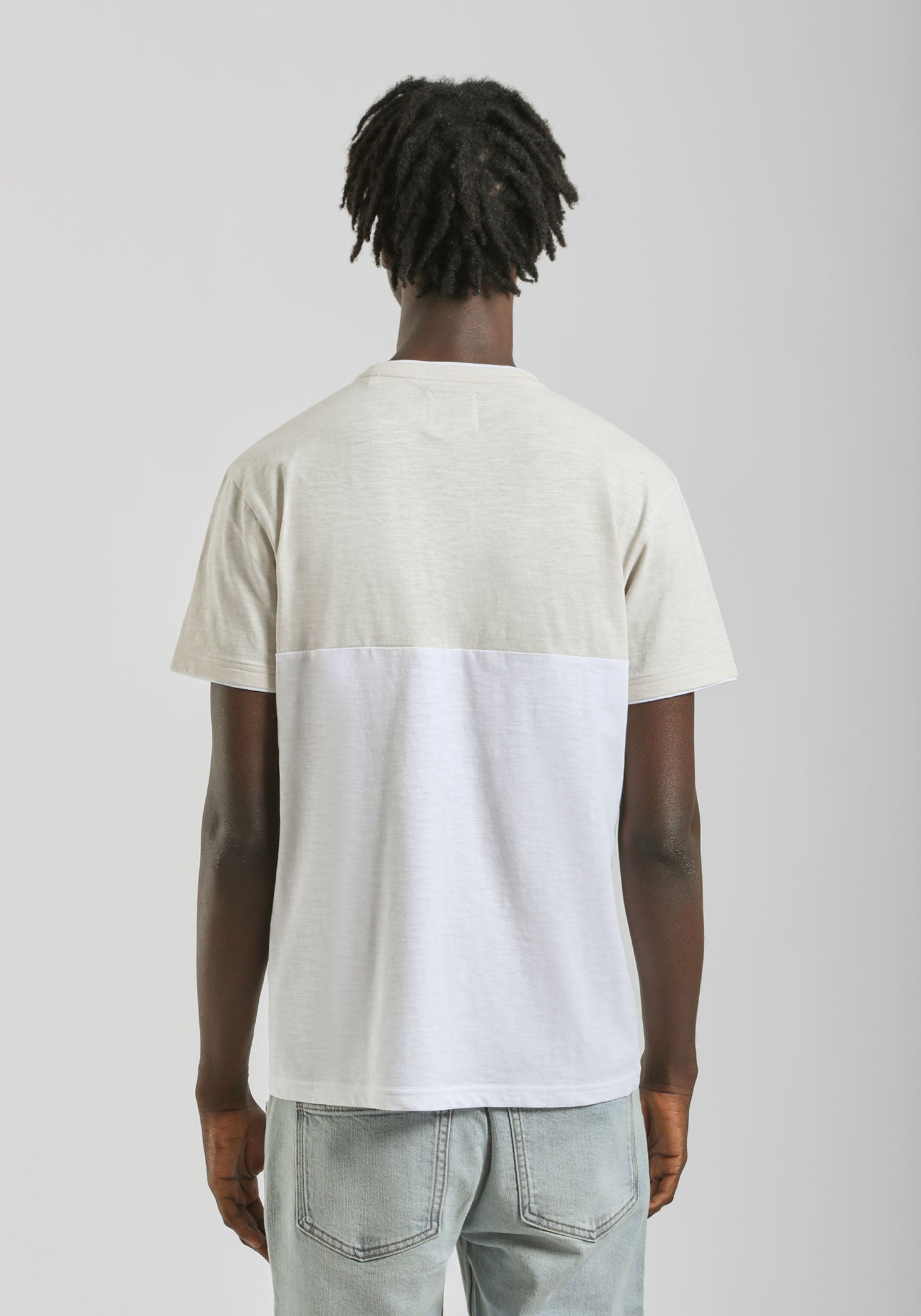 T-shirt colorblock|Colore:Ecrù
