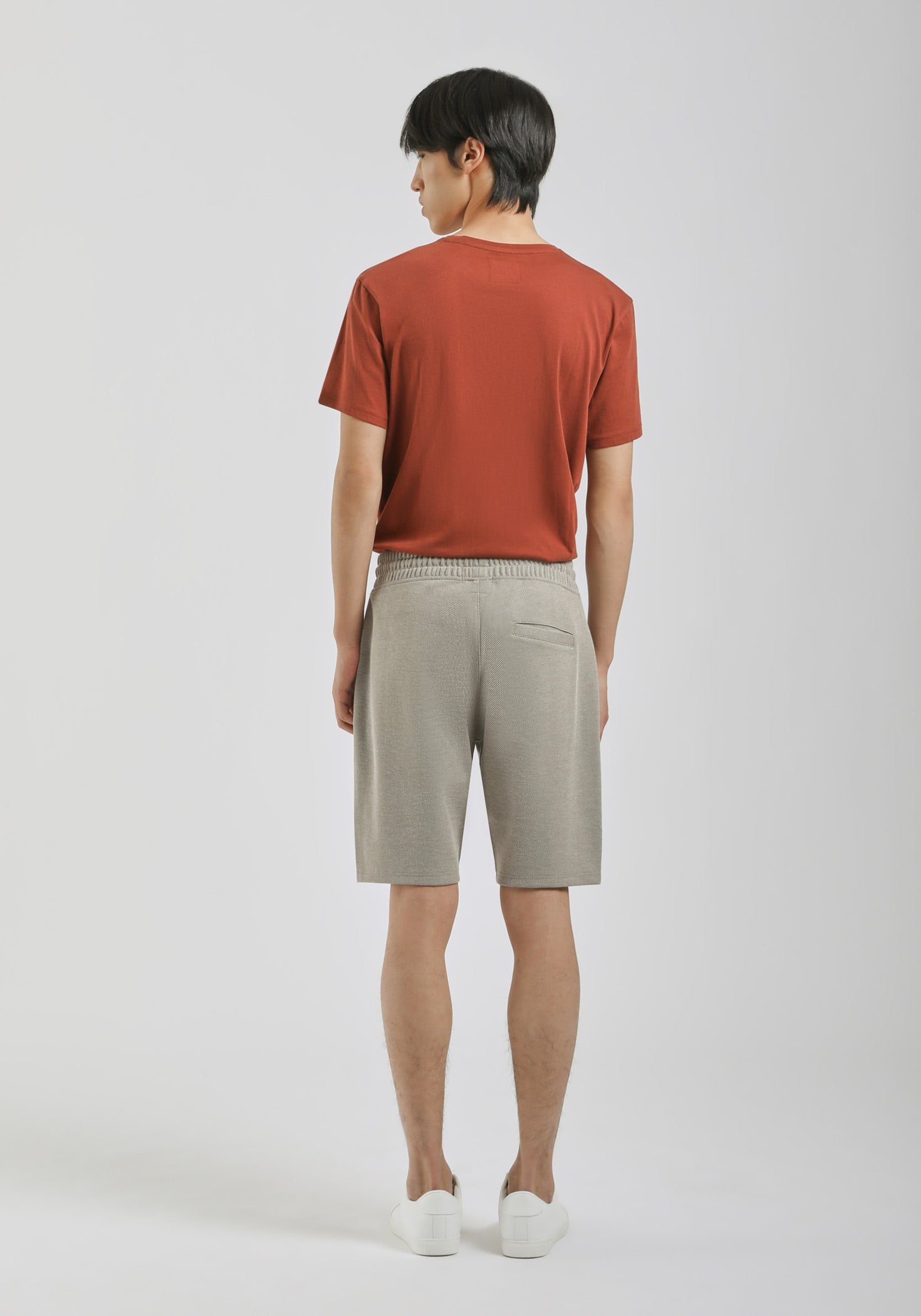 Bermuda in felpa con trama|Colore:Cammello