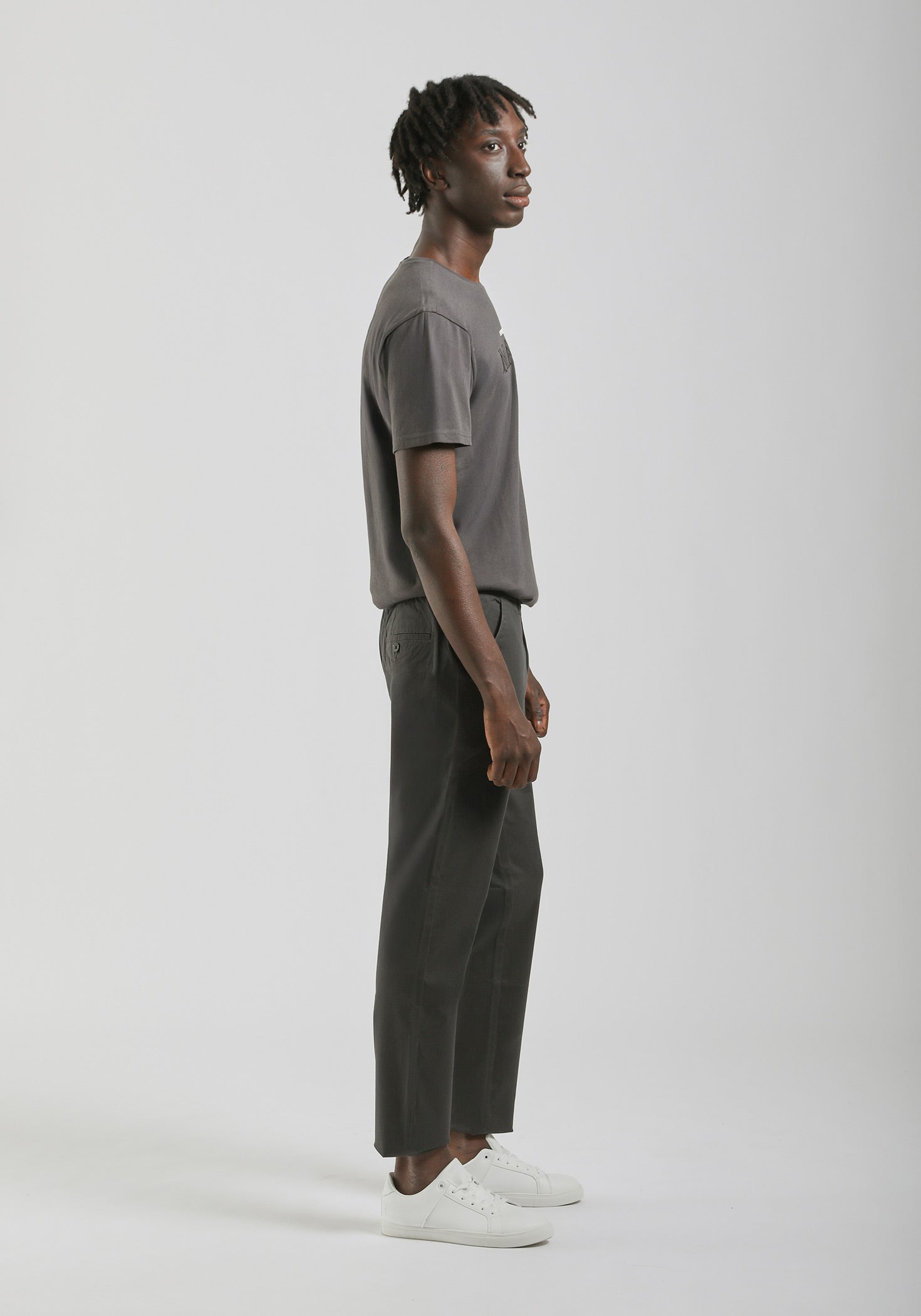 Pantaloni chino in cotone|Colore:Grigio scuro