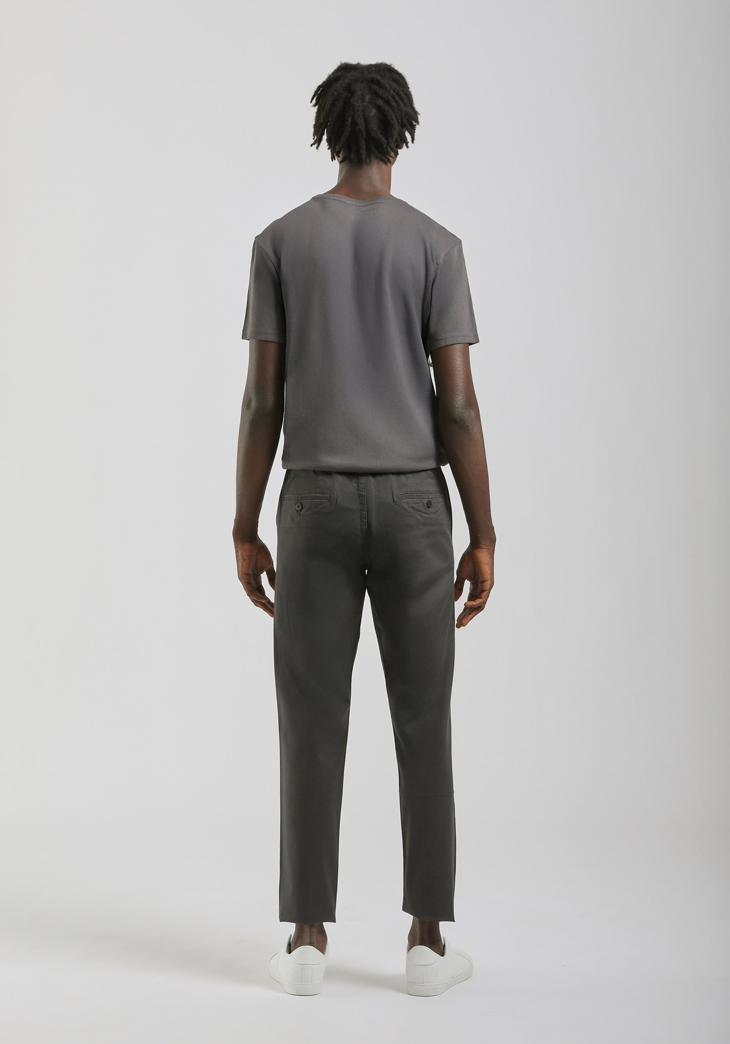 Pantaloni chino in cotone|Colore:Grigio scuro