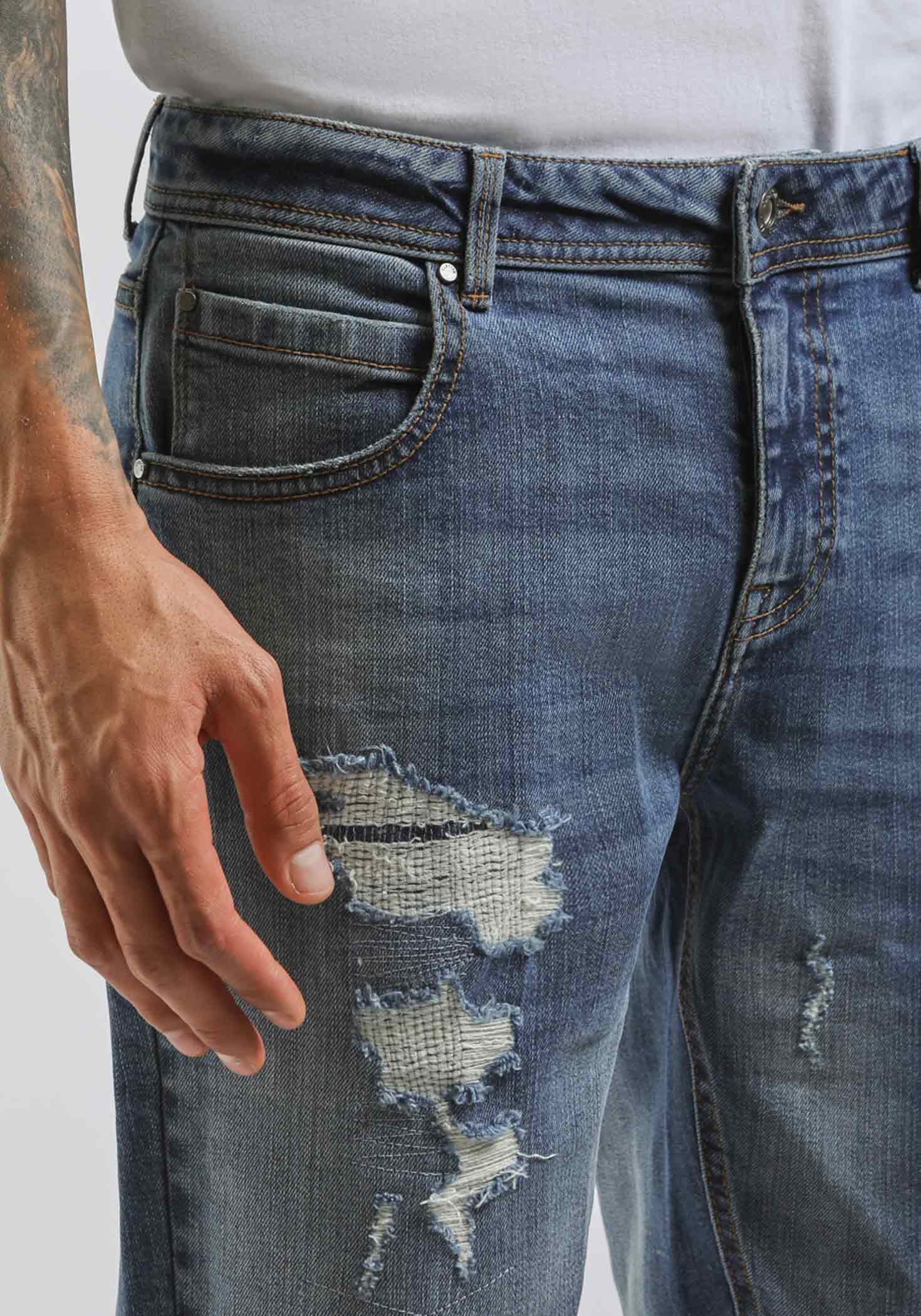 Jeans skinny fit con strappi|Colore:Jeans