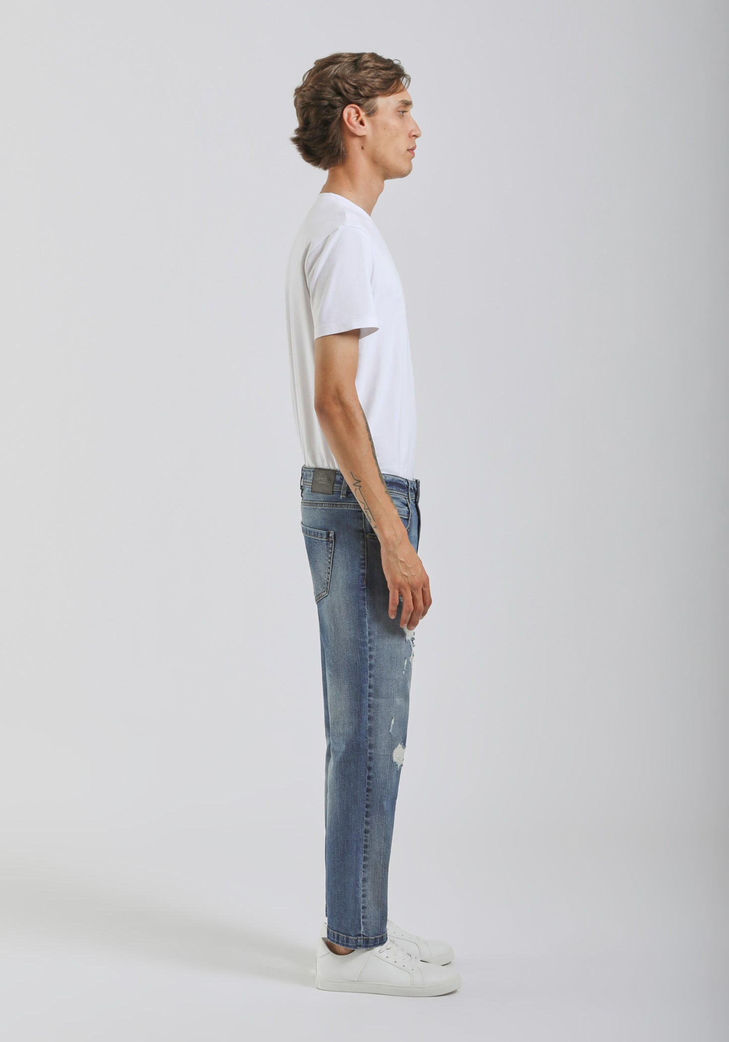 Jeans skinny fit con strappi|Colore:Jeans