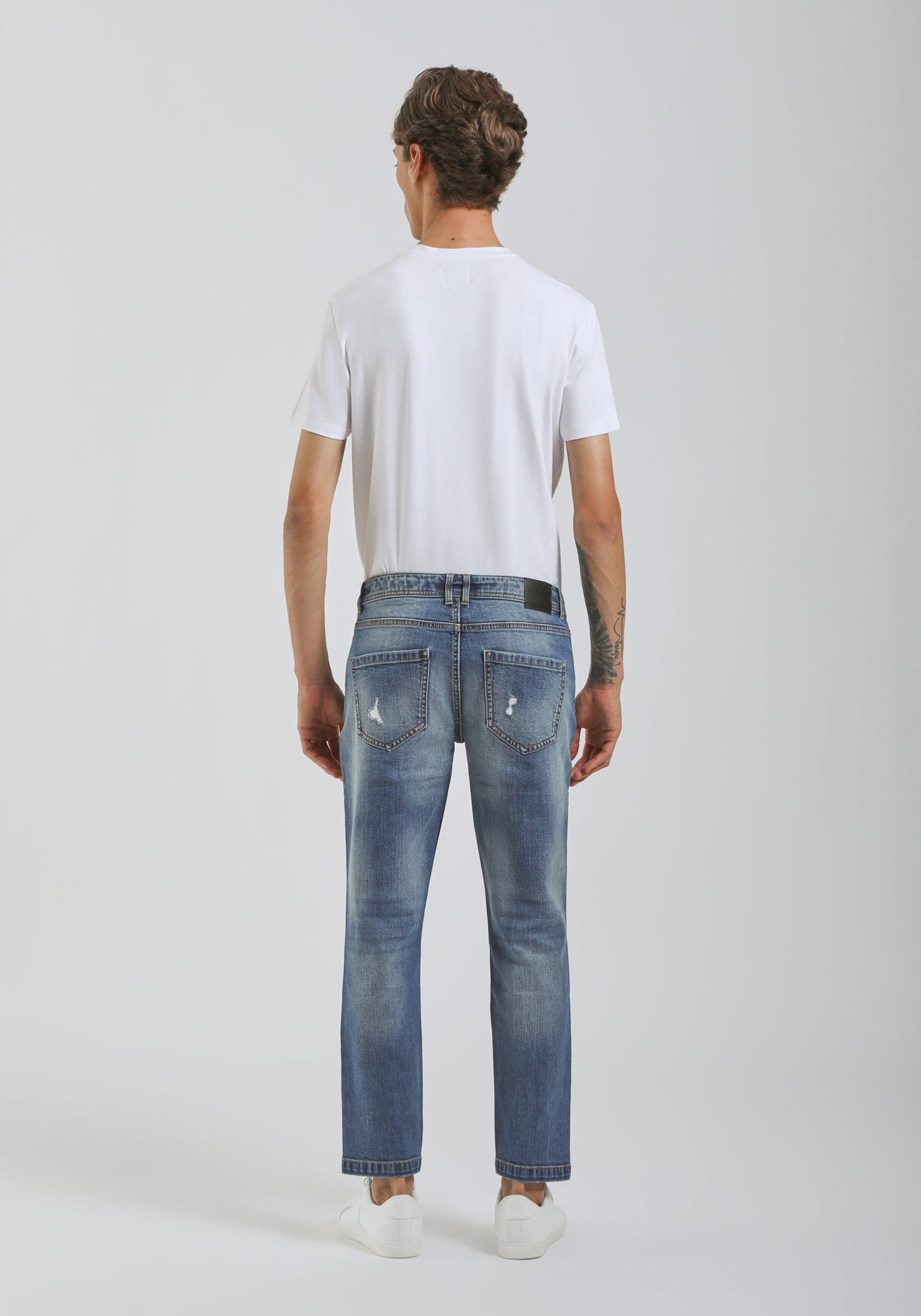 Jeans skinny fit con strappi|Colore:Jeans