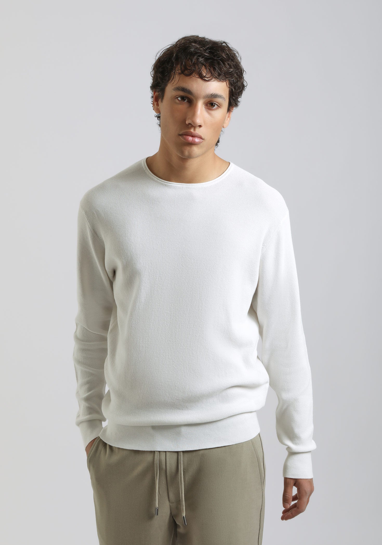 Maglia girocollo strutturato|Colore:Ecrù