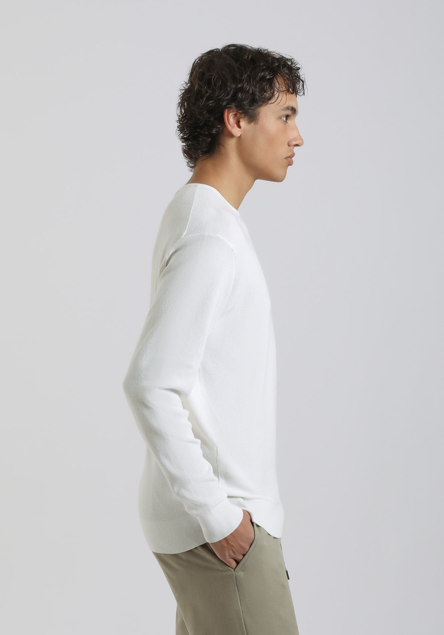 Maglia girocollo strutturato|Colore:Ecrù