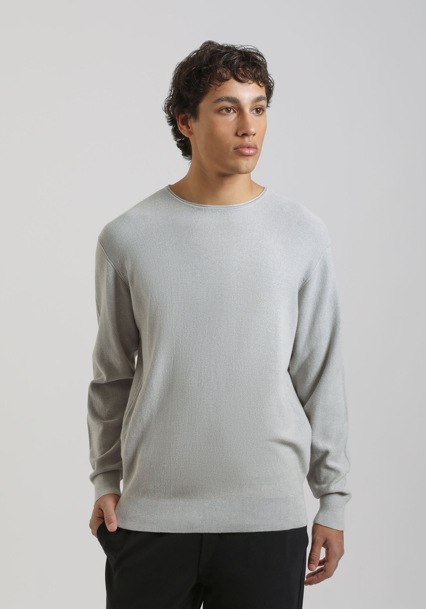 Maglia girocollo strutturato|Colore:Ghiaccio tw