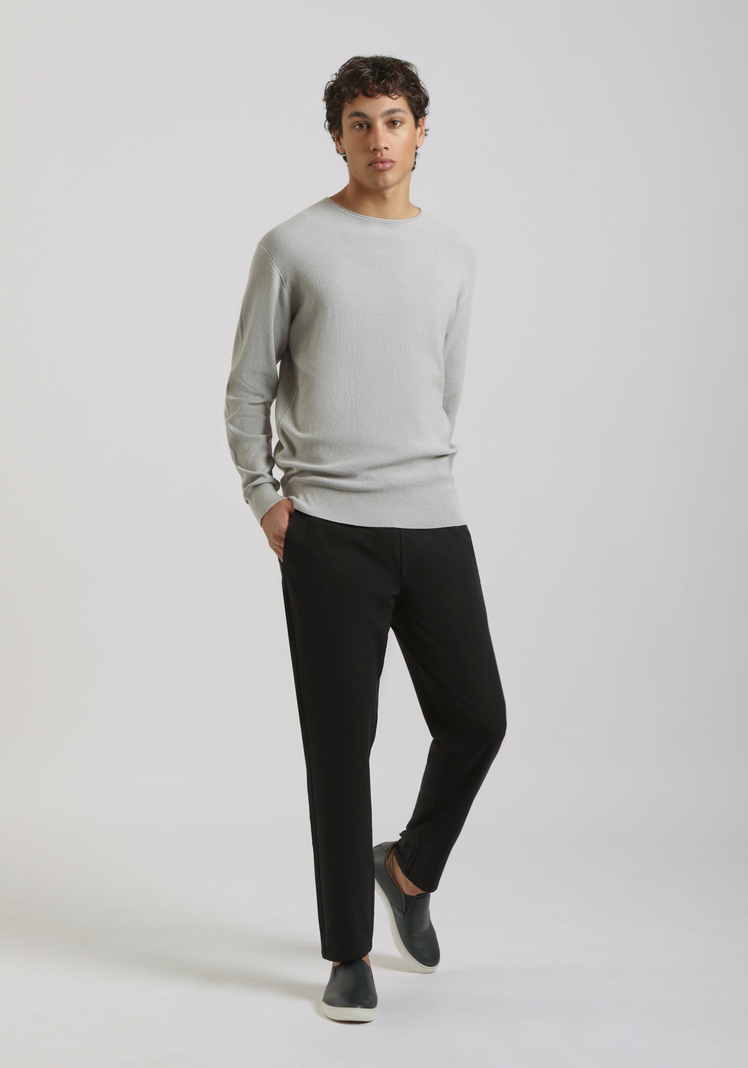 Maglia girocollo strutturato|Colore:Ghiaccio tw