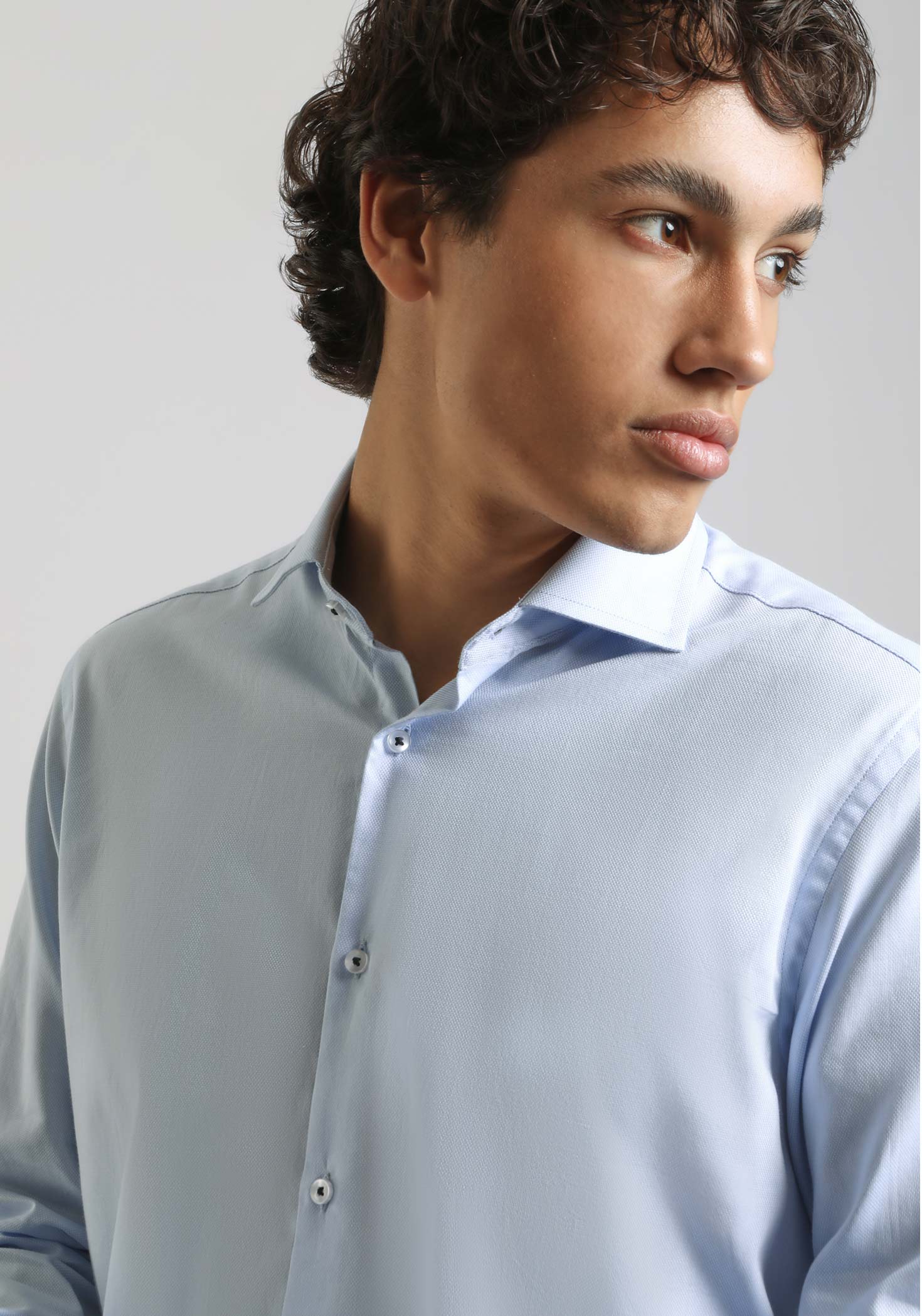 Camicia manica lunga 100% cotone|Colore:Cielo