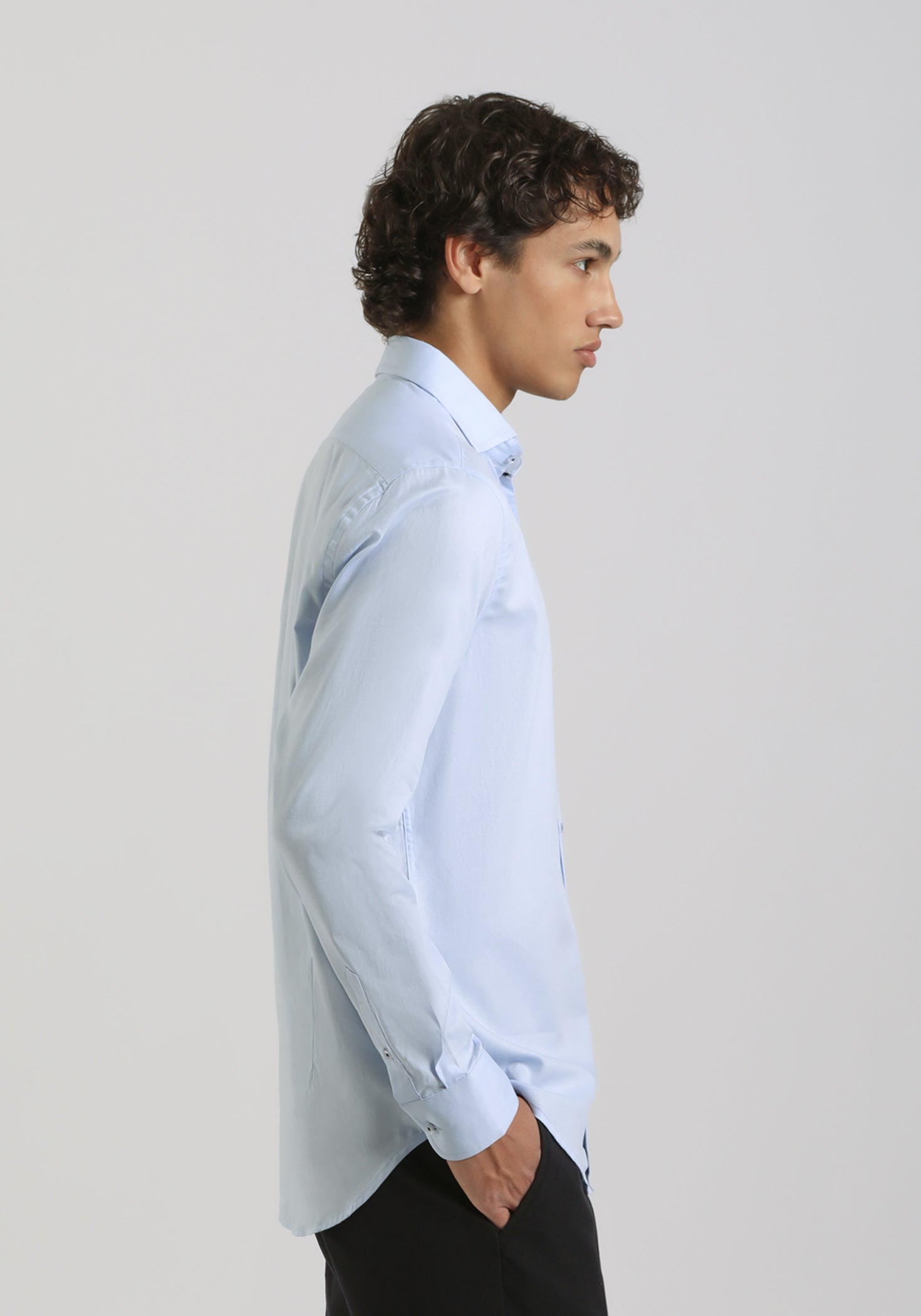 Camicia manica lunga 100% cotone|Colore:Cielo