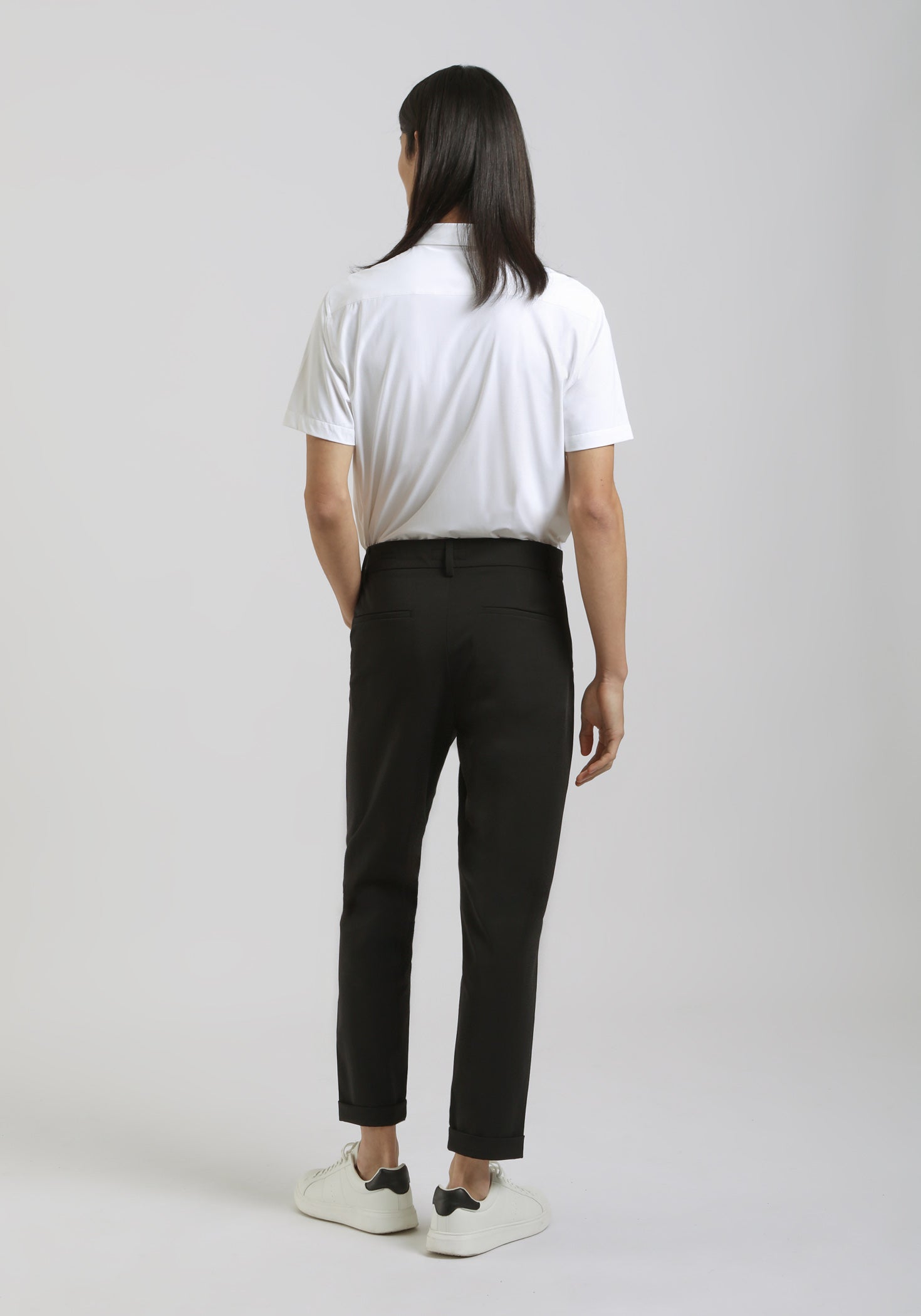 Pantaloni chino in nylon|Colore:Nero