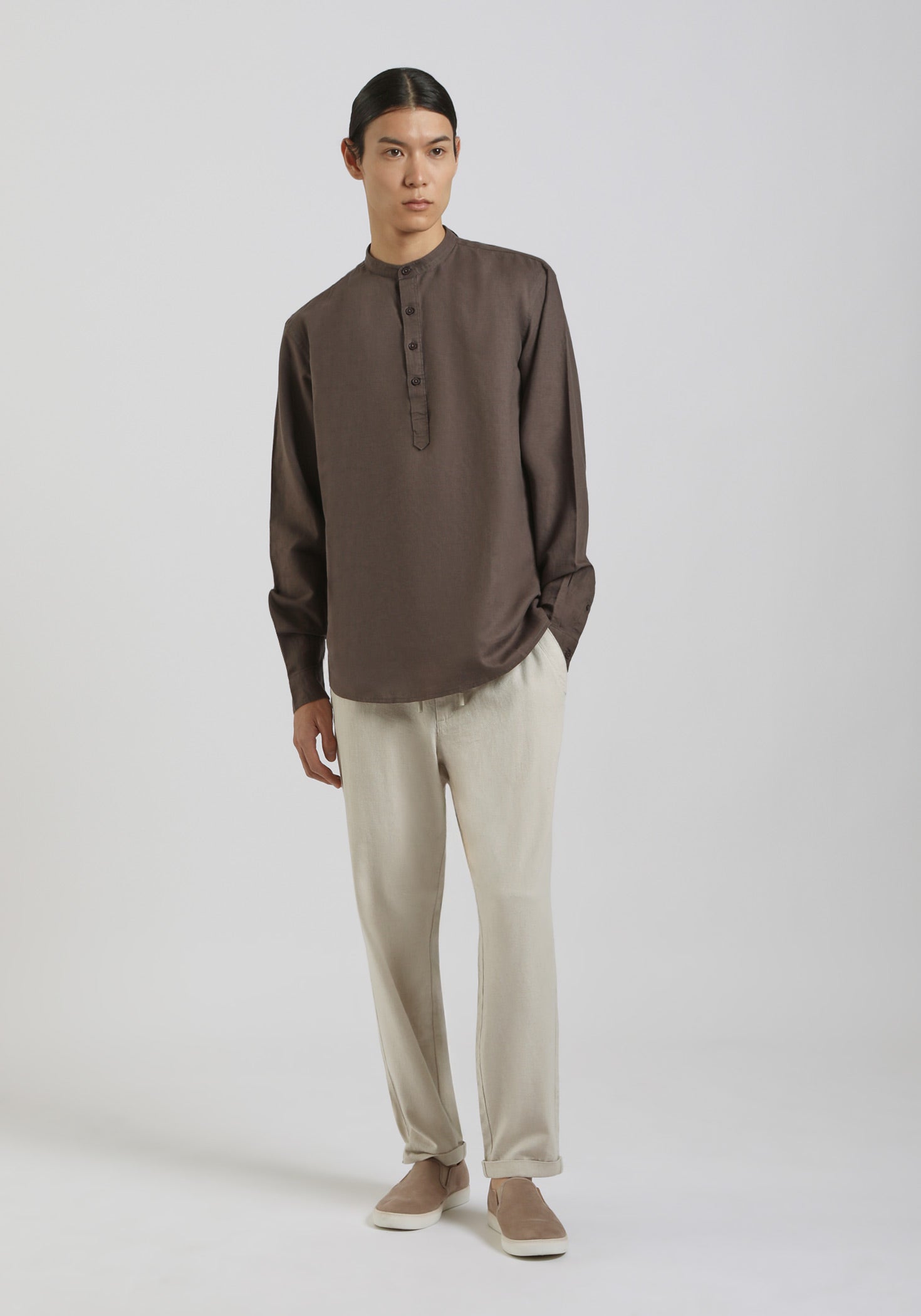 Pantaloni misto lino|Colore:Ecrù