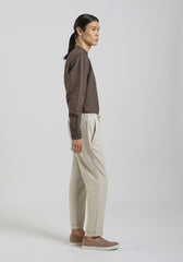 Pantaloni misto lino|Colore:Ecrù