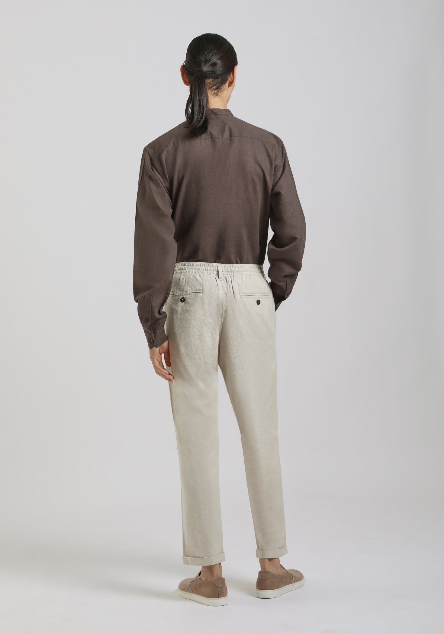 Pantaloni misto lino|Colore:Ecrù