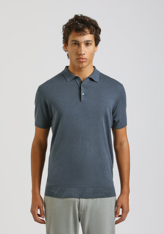 Polo in maglia|Colore:Denim
