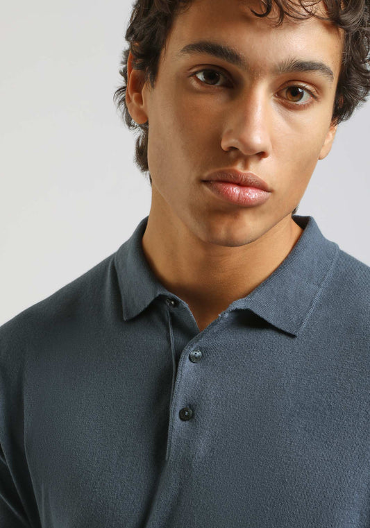 Polo in maglia|Colore:Denim